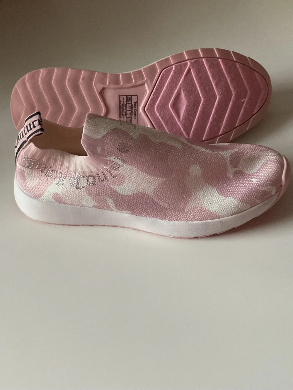 Juicy Couture Pink & White Camouflage Slip-On Sneakers